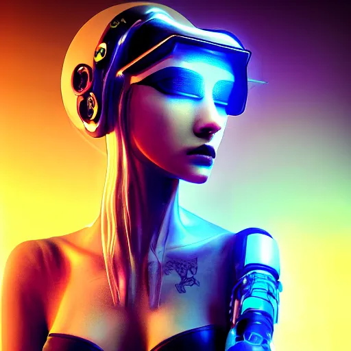 Image similar to cyberpunk girl