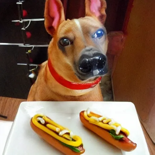 Image similar to a hotdog that is also the dragonborn in skyrim, dovadog