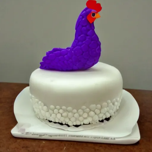 Image similar to a purple chicken's birthday