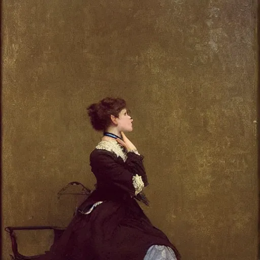 Image similar to actress rehearsing by alfred stevens