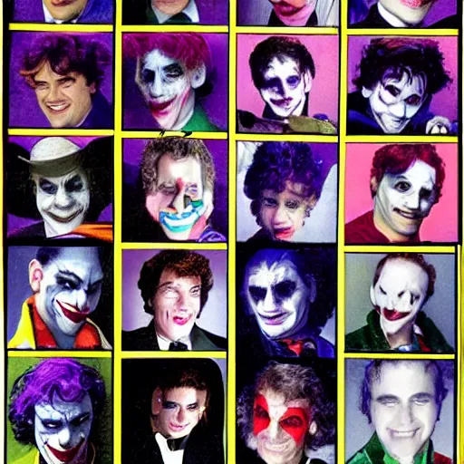 Prompt: the joker's senior yearbook photo, 1 9 8 7