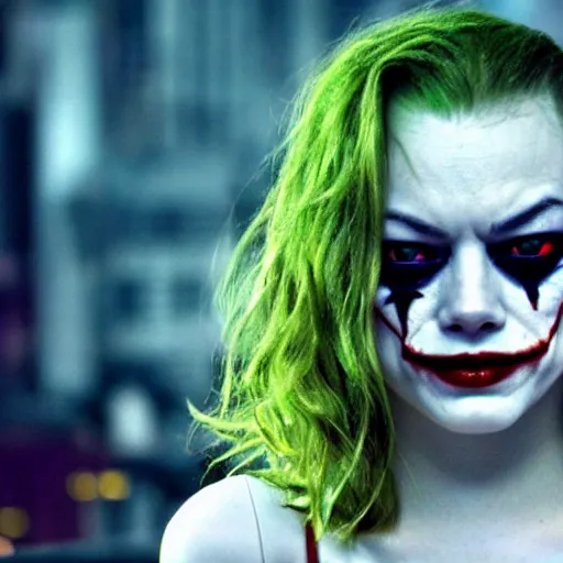 Image similar to stunning beautiful awe inspiring Emma Stone as The Joker 8k hdr