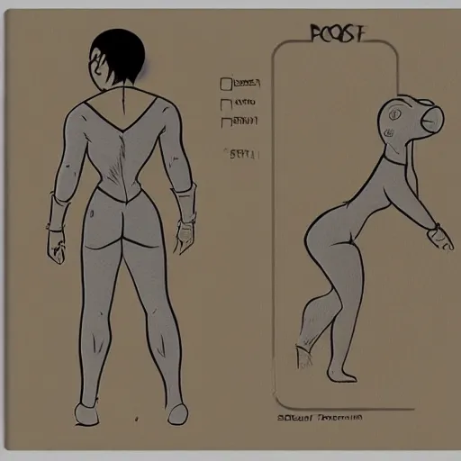 Image similar to pose reference sheet for a futuristic beaver scientist, art by osamu tezuka