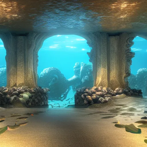 Image similar to a portrait of mermaid underwater atlantis, 4 k, photorealistic, organic, unreal engine