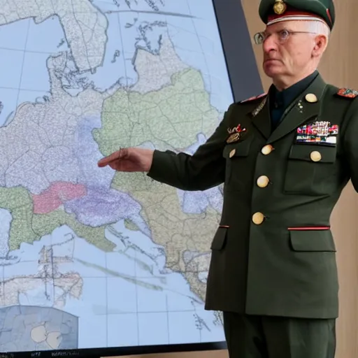 Prompt: German High Command looking at a map in order to plan an offensive, detailed, realistic, 4k, HDR