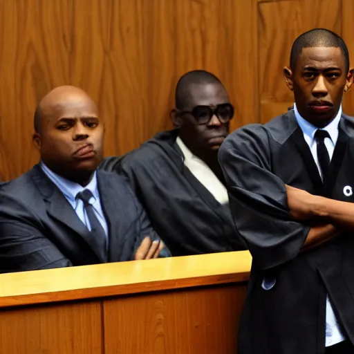 Image similar to tyler, the creator in court