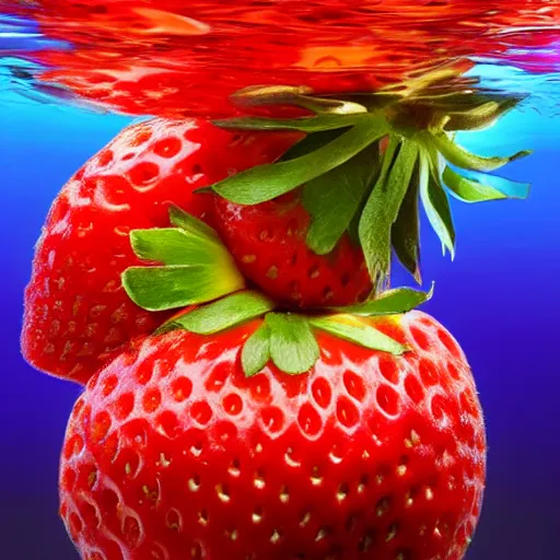 Image similar to half cut slices strawberry, splash underwater! photoshop edit, golden ratio