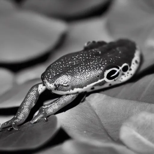 Prompt: A closeup film photography of a tadpole, photo by Louise Dahl-Wolfe, award winning, 4K