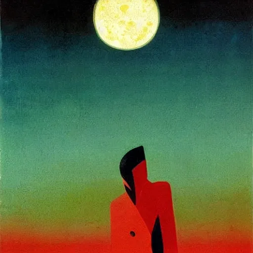 Prompt: 🐺🪦🌛🔥, by karel thole , oil on canvas