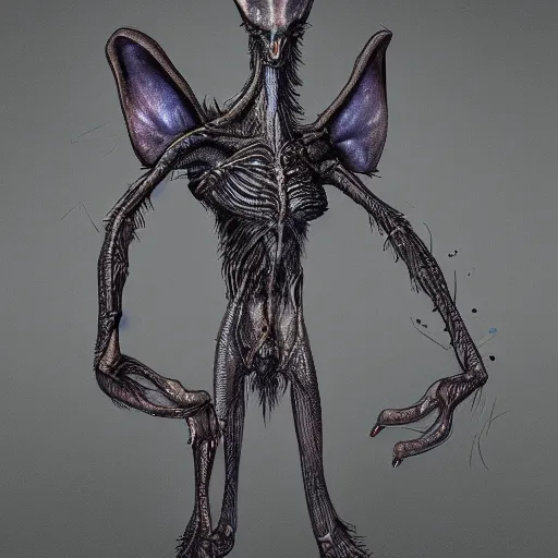 Prompt: alien mammalian species, tall and slender, highly detailed concept art