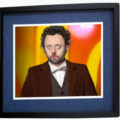 Image similar to a full body photograph of michael sheen as'doctor who ', time vortex in the background, detailed face, symmetrical face, extreme realism and detail, 8 k, completely framed, direct lighting, 3 5 mm photo, photorealistic, sharp focus