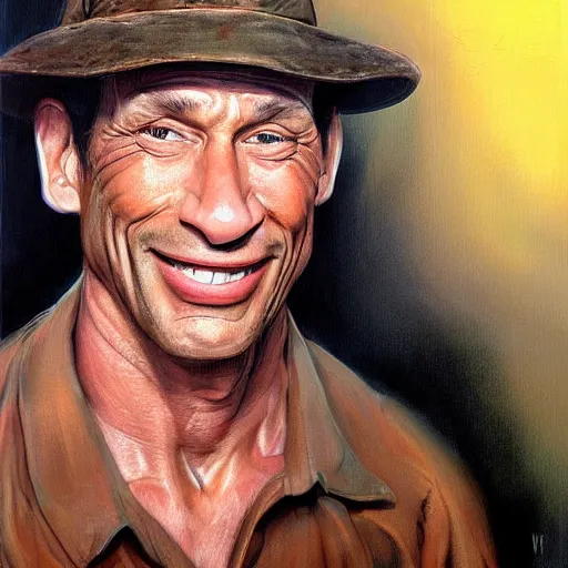 Image similar to ernest p worrell portrait painting, hyper real