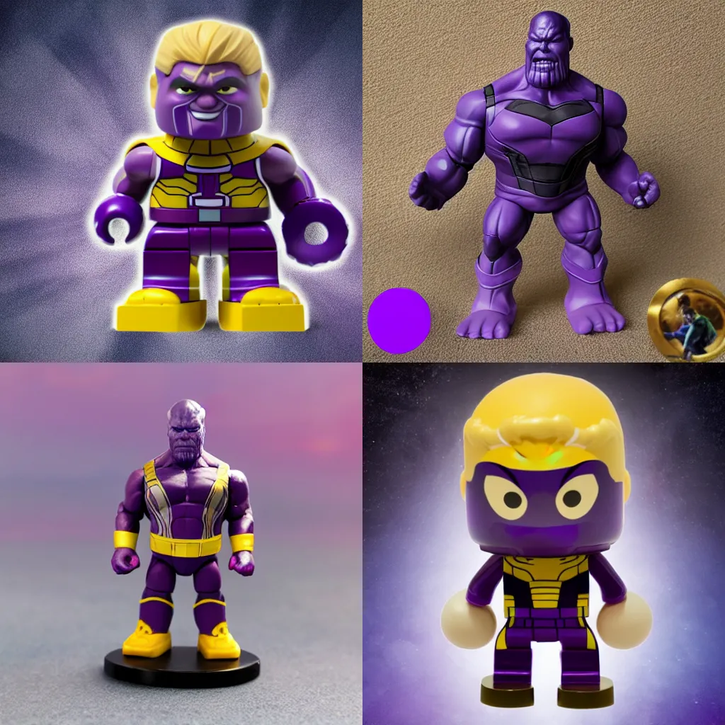 Prompt: Thanos as mini figure, toy, product photo