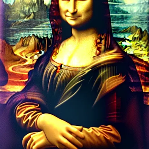 Prompt: mona lisa made of beans,