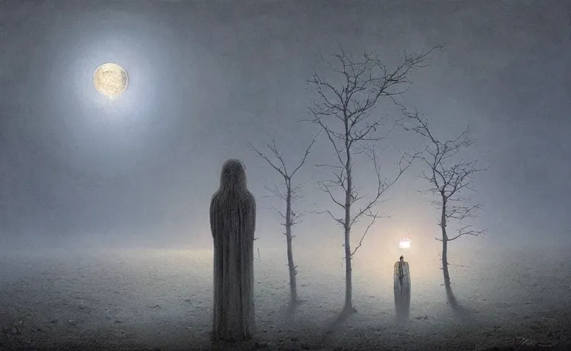 Prompt: the moon breaks apart and light poured out from inside, realistic digital art, concept art, beautiful painting by zdzislaw beksinski