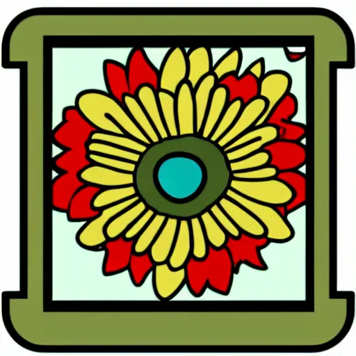Image similar to flat color icon of a camera made of flowers
