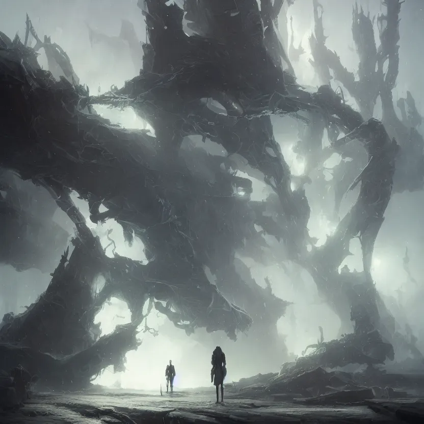 Image similar to a photorealistic rendering of illustration, a magical catalyst, mist, horror, magic, spell, digital 2 d, sci - fi, fututistic, by greg rutkowski