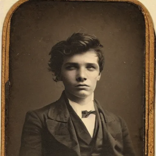 Prompt: a moderately handsome rebellious hot young guy, 1 8 6 8 photo