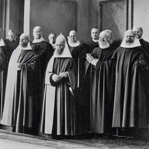 Image similar to cardinal - bishops that looks like breton monks rasputin in apostolic palace in vatican in 1 9 0 0