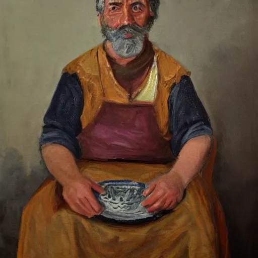 Prompt: portrait of an average middle age peasant