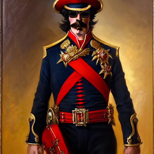 Prompt: drdisrespect as napoleon, breath taking, dignified, highly detailed painting by gaston bussiere, j. c. leyendecker, greg rutkowski, craig mullins 8 k