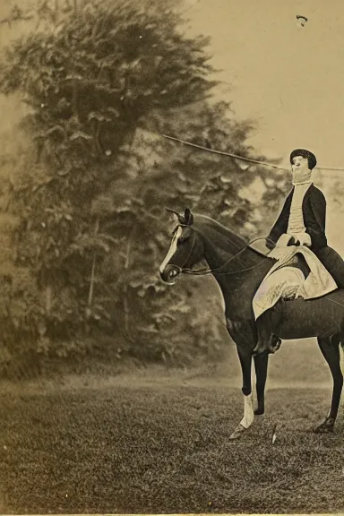 Image similar to an 1800s photo of a horse hovering off the ground