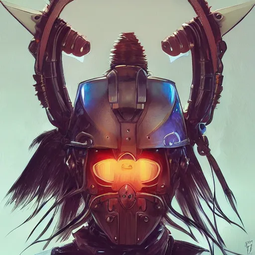 Image similar to cyberpunk viking helmet mask warrior goddess robot ninja fantasy, art gta 5 cover, official fanart behance hd artstation by jesper ejsing, by rhads, makoto shinkai and lois van baarle, ilya kuvshinov, ossdraws