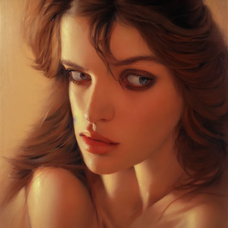 Prompt: a beautiful masterpiece painting of a woman by juan gimenez, award winning, trending on artstation,