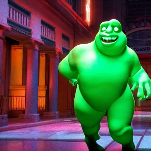 Image similar to awe inspiring Slimer from the movie Ghostbusters 8k hdr