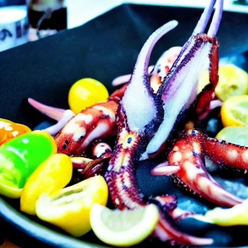 Prompt: pichacu cooks a squid, photo, detailed, 4k