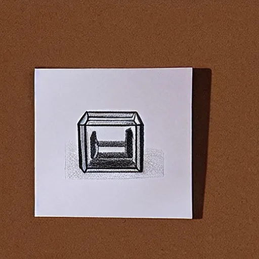 Image similar to a pencil sketch of a transparent cube