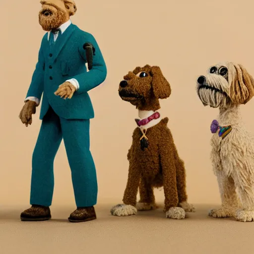 Image similar to wheaten terrier claymation detailed colorful laika Wes Anderson