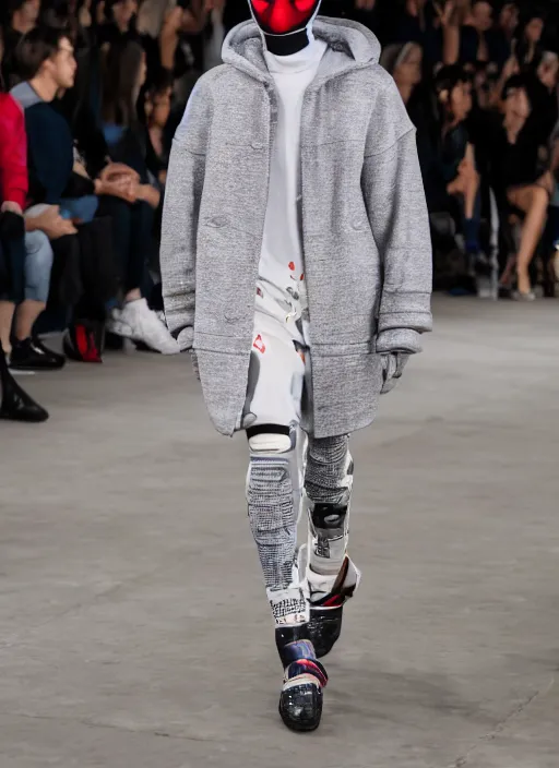 Image similar to hyperrealistic and heavy detailed balenciaga runway show of deadpool, leica sl 2 5 0 mm, vivid color, high quality, high textured, real life