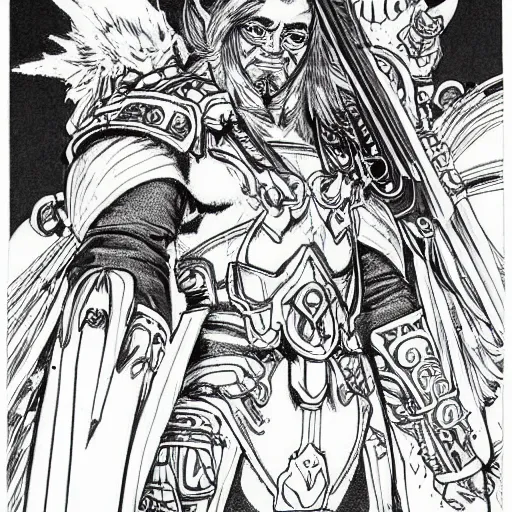 Prompt: World of Warcraft character portrait drawn by Katsuhiro Otomo, clean ink detailed line drawing, intricate detail, manga 1990