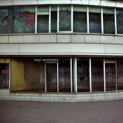 Image similar to forgotten childhood memories of a dark shopping mall