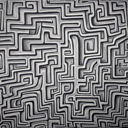 Image similar to surreal concrete maze by pj crook