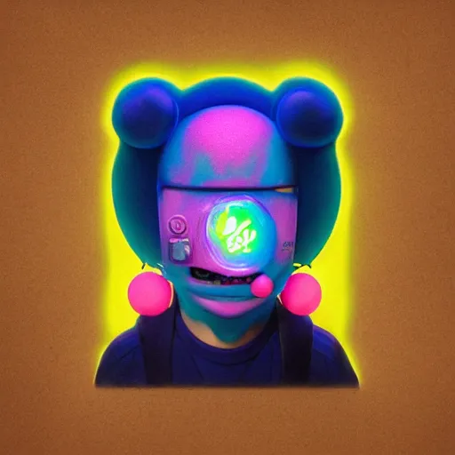 Image similar to Lofi vaporwave portrait tennis ball monster, Pixar style, Tristan Eaton, Stanley Artgerm, Tom Bagshaw