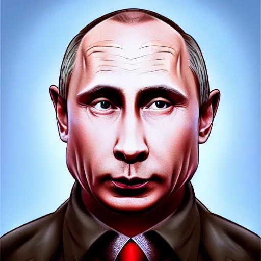 Image similar to portrait of pig nose Vladimir Putin with a pig nose, pig nose, pig nose, looking at camera, intricate, extremely detailed, digital painting, artstation, concept art, smooth, sharp focus, illustration, intimidating lighting, incredible art