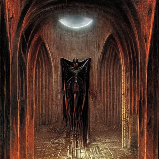 Prompt: a dark lord looking in the camera, h. r giger, marc simonetti