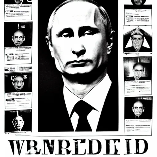 Image similar to vladimir putin on wanted poster