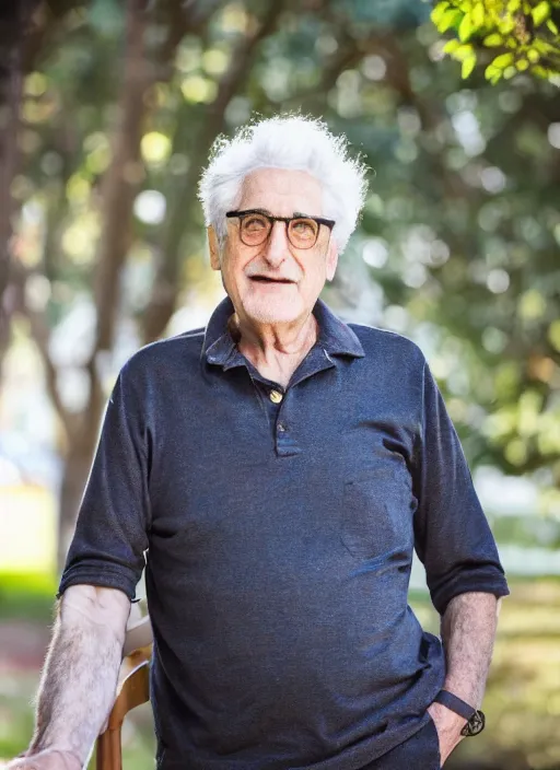 Image similar to DSLR photo portrait still of 78 year old age 78 Harold Ramis at age 78!!!, 85mm f1.8