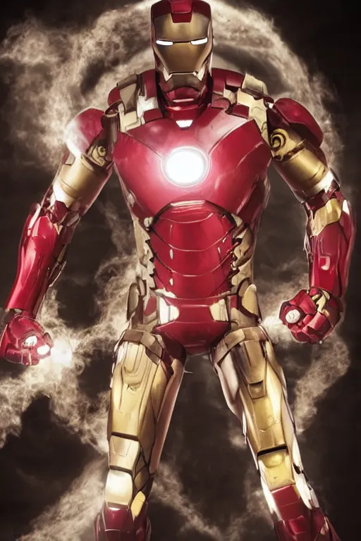 Prompt: iron man with the infinity stones built into the chest piece of the suit, cinematic, volumetric lighting, f 8 aperture, cinematic eastman 5 3 8 4 film, photorealistic