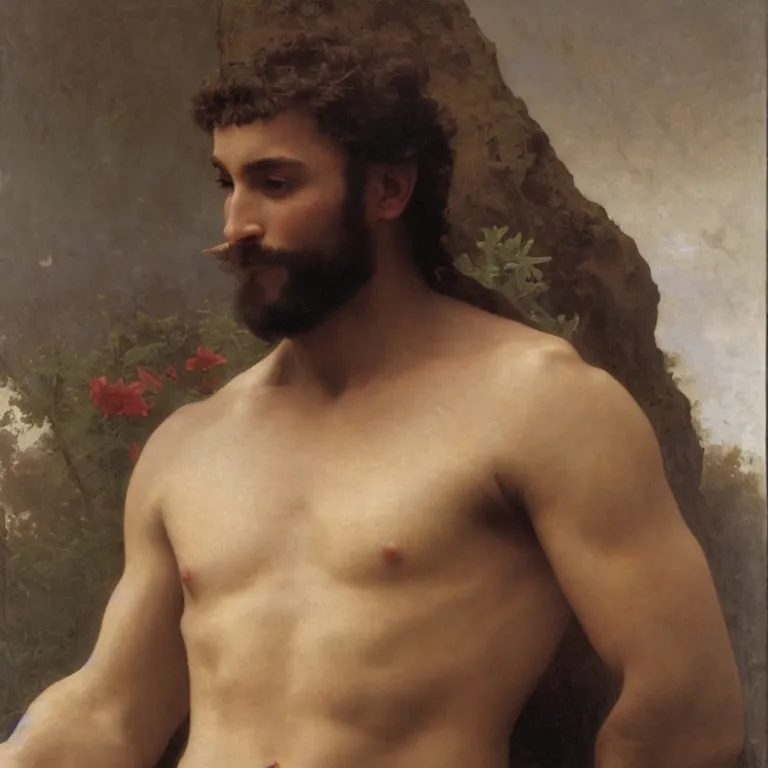 Prompt: Gigachad, by William Adolphe Bouguereau