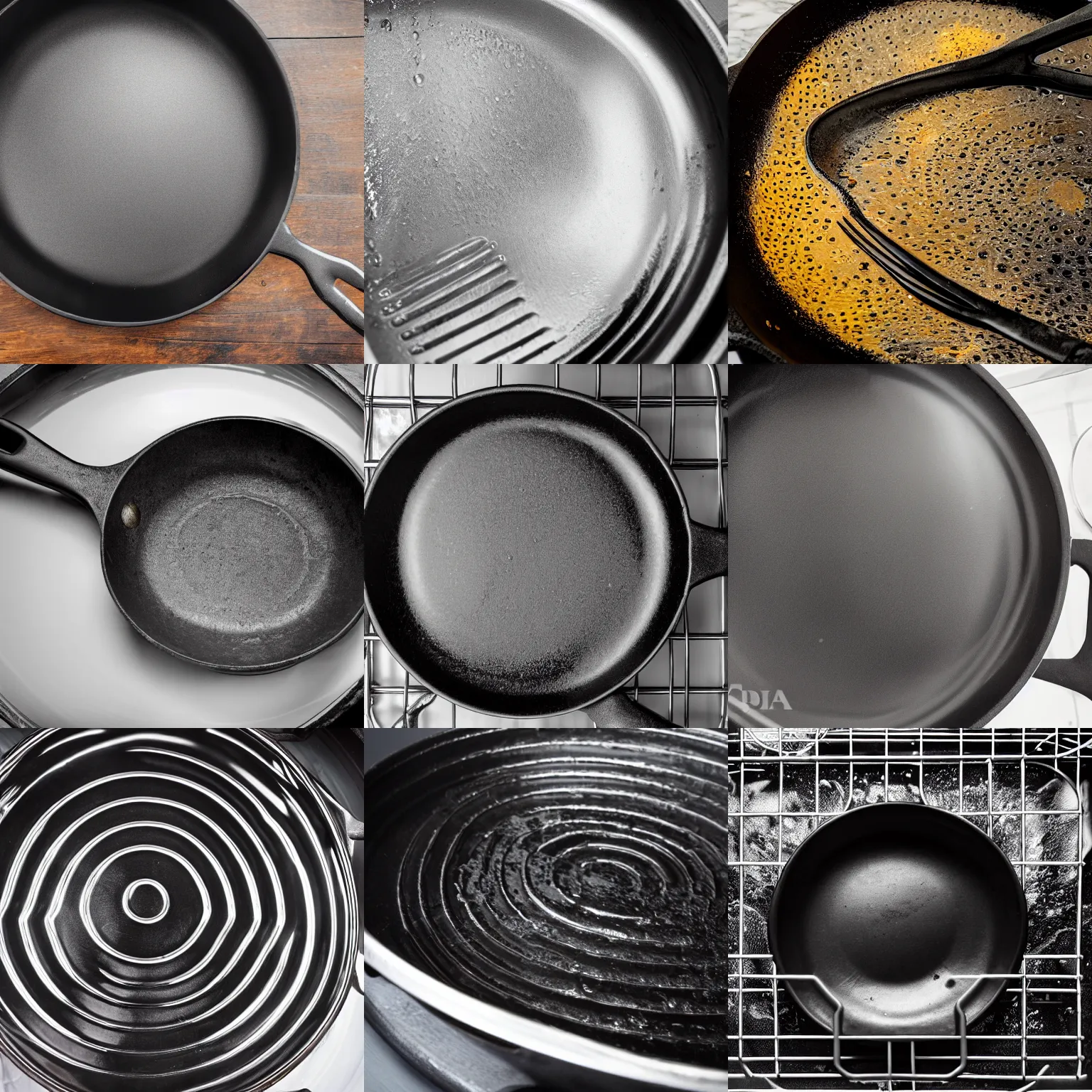 Prompt: photo of one cast-iron skillet sitting in a dishwasher, highly detailed, high quality, HD, 4k, 8k, Canon 300mm, professional photographer, 40mp, lifelike, top-rated, award winning, realistic, sharp, no blur, edited, corrected, trending