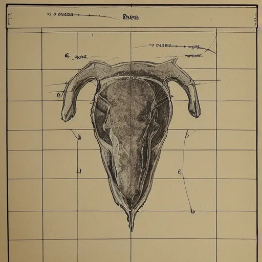 Image similar to blueprint technical drawing of a steak, schematic, sepia, old paper