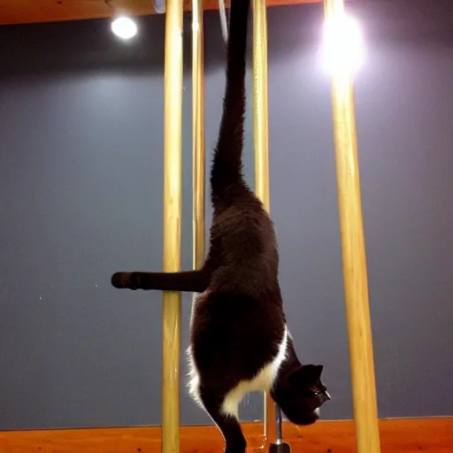 Image similar to poledancing cat