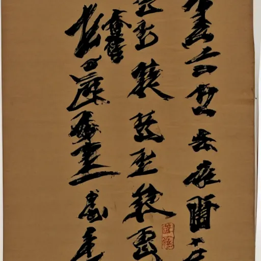 Image similar to a Japanese manuscript hand-written on papyrus