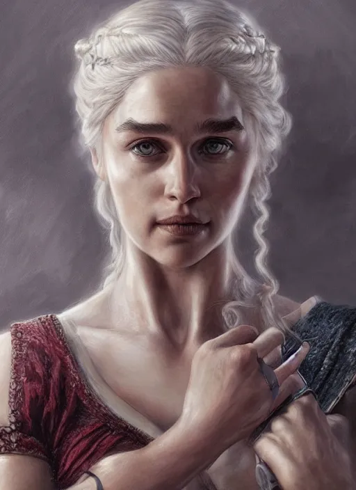 Daenerys Targaryen as a ruggedly handsome heroine, | Stable Diffusion