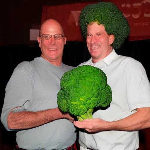 Image similar to Gooby winning the 2091 Broccoli Awards