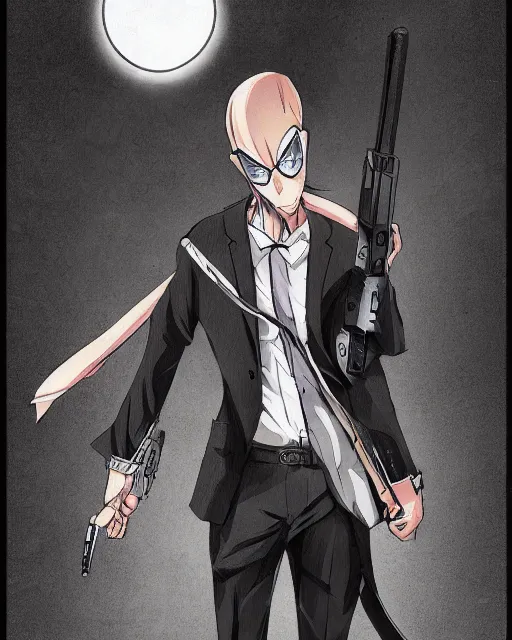 Image similar to rabbit hitman, manga art style, anime art style, dynamic lighting, fantasy concept art, trending on art station, stunning visuals, creative, cinematic, ultra detailed